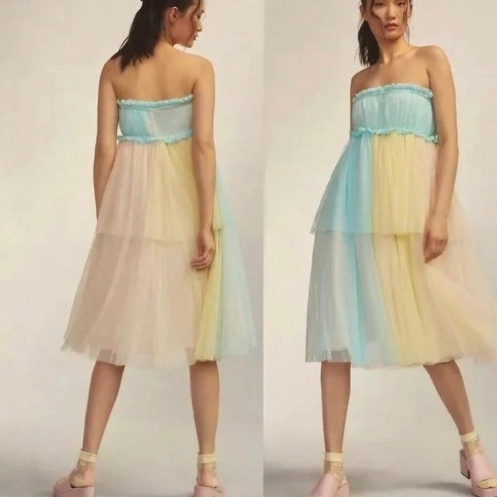 Anthropology Tulle Pastel Dress
